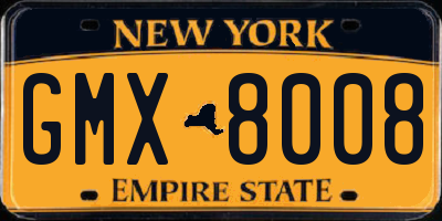 NY license plate GMX8008