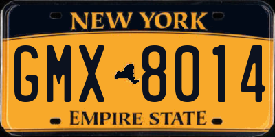 NY license plate GMX8014