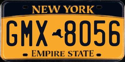 NY license plate GMX8056