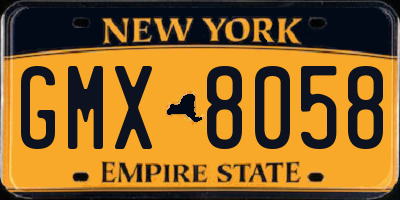 NY license plate GMX8058