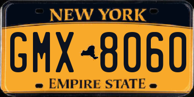 NY license plate GMX8060