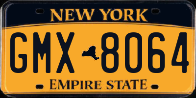 NY license plate GMX8064