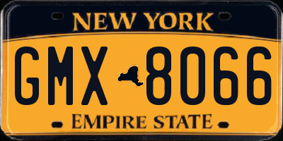 NY license plate GMX8066