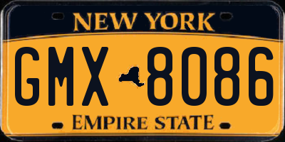 NY license plate GMX8086