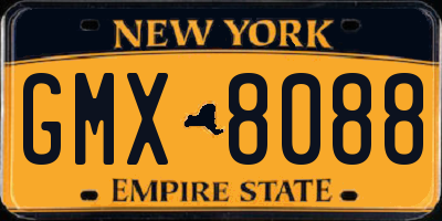 NY license plate GMX8088