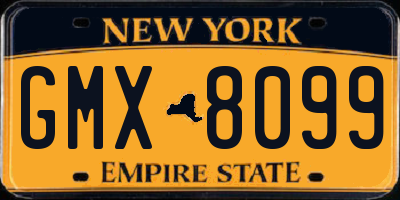 NY license plate GMX8099