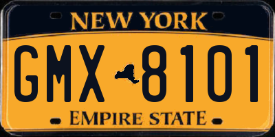 NY license plate GMX8101