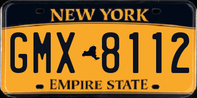 NY license plate GMX8112