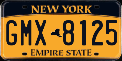 NY license plate GMX8125