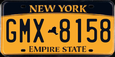 NY license plate GMX8158