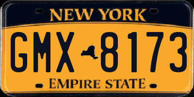 NY license plate GMX8173