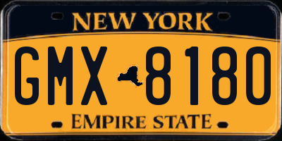 NY license plate GMX8180
