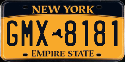 NY license plate GMX8181