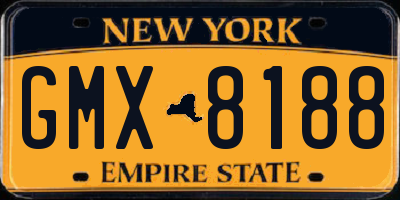 NY license plate GMX8188