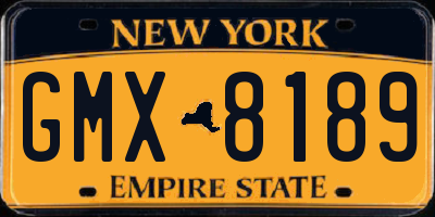 NY license plate GMX8189