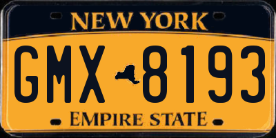 NY license plate GMX8193
