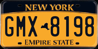 NY license plate GMX8198