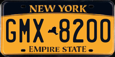 NY license plate GMX8200