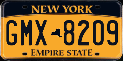 NY license plate GMX8209