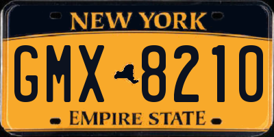NY license plate GMX8210