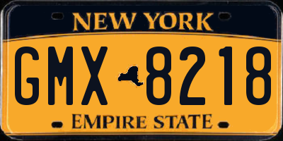 NY license plate GMX8218