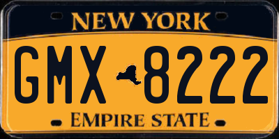 NY license plate GMX8222