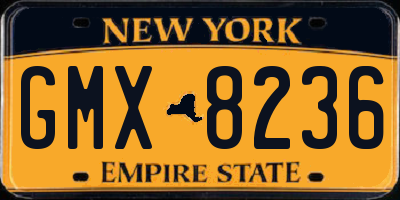 NY license plate GMX8236