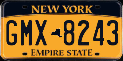NY license plate GMX8243