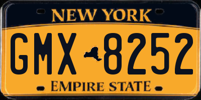 NY license plate GMX8252