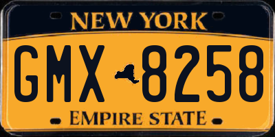 NY license plate GMX8258
