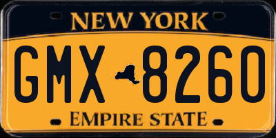 NY license plate GMX8260