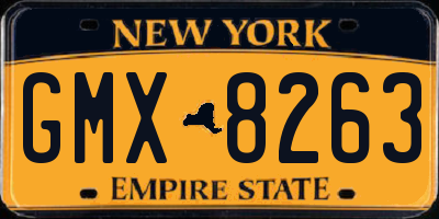 NY license plate GMX8263