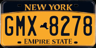 NY license plate GMX8278