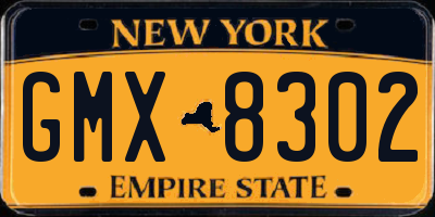 NY license plate GMX8302