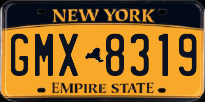 NY license plate GMX8319