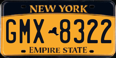 NY license plate GMX8322