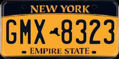 NY license plate GMX8323