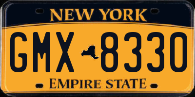 NY license plate GMX8330