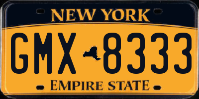NY license plate GMX8333