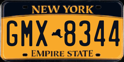 NY license plate GMX8344