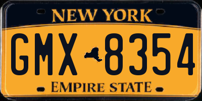 NY license plate GMX8354
