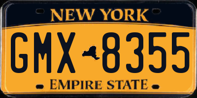 NY license plate GMX8355