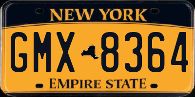 NY license plate GMX8364