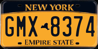 NY license plate GMX8374