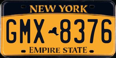 NY license plate GMX8376
