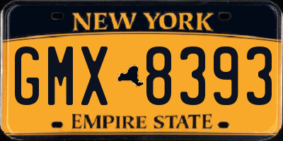 NY license plate GMX8393