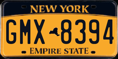 NY license plate GMX8394