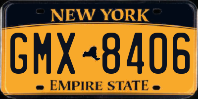 NY license plate GMX8406