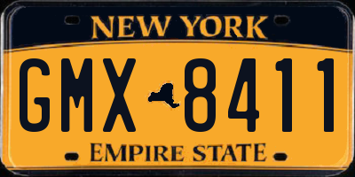 NY license plate GMX8411