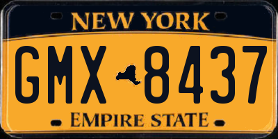 NY license plate GMX8437